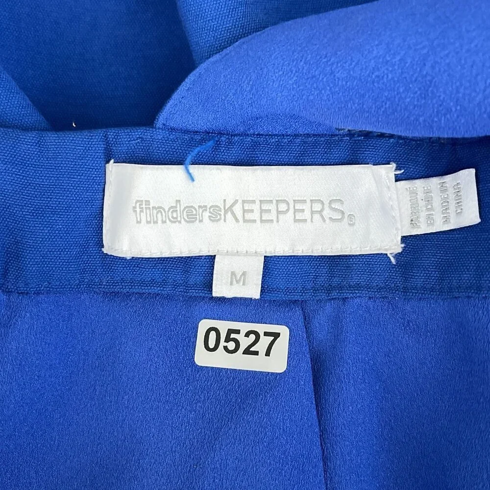 Finders Keepers Blue Deep V-Neck‎ Romper Backless Cutout Wrap Skort M